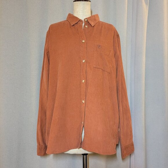 Fjallraven Cord Shirt Burnt Orange Ovik Comfort Fit Long Sleeve Large - Picture 3 of 11